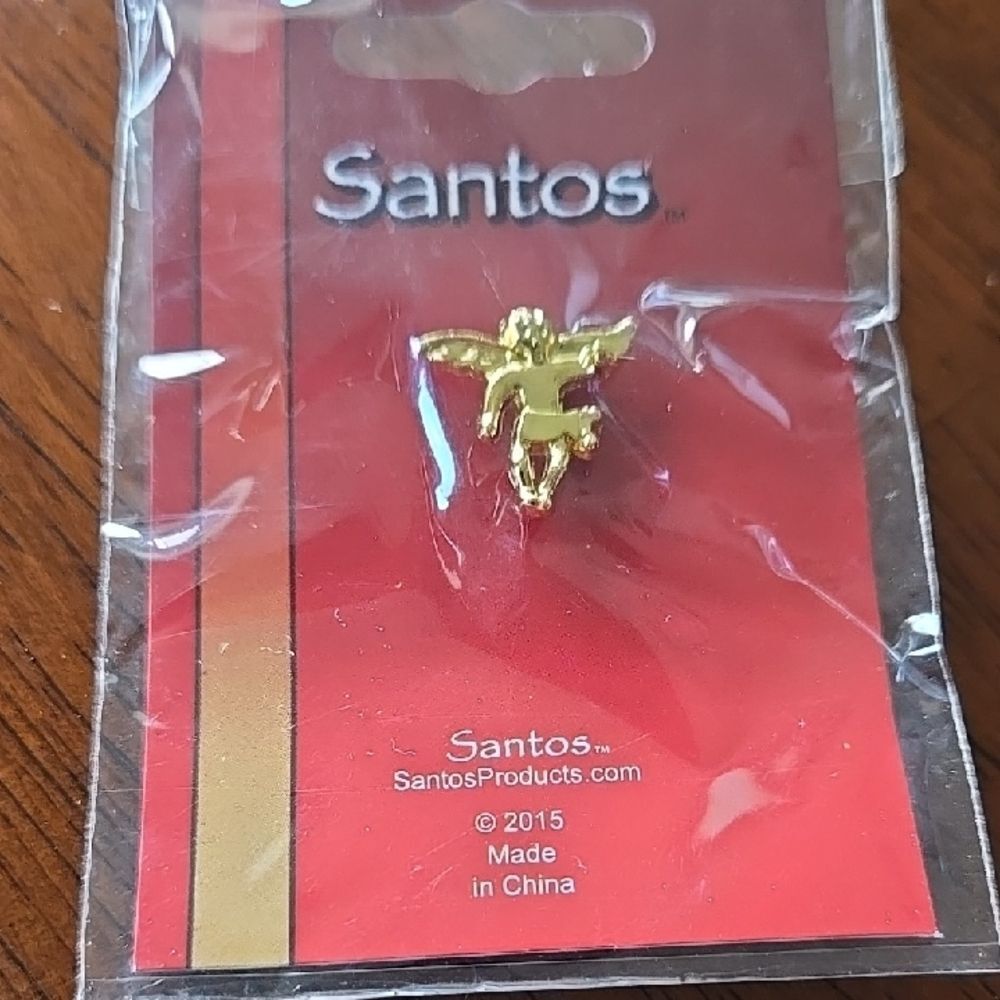 Santos Goldtone Color Angel Brooch Pin Fashion Accessory Unisex Gift Faith Love